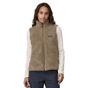 Patagonia 'Los Gatos' SZ XL Fleece Teddy Vest Khaki Full Zip Slit Pockets